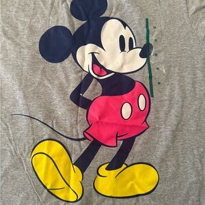 Disney Gray Mickey Mouse Shirt with Red and Yellow Accents